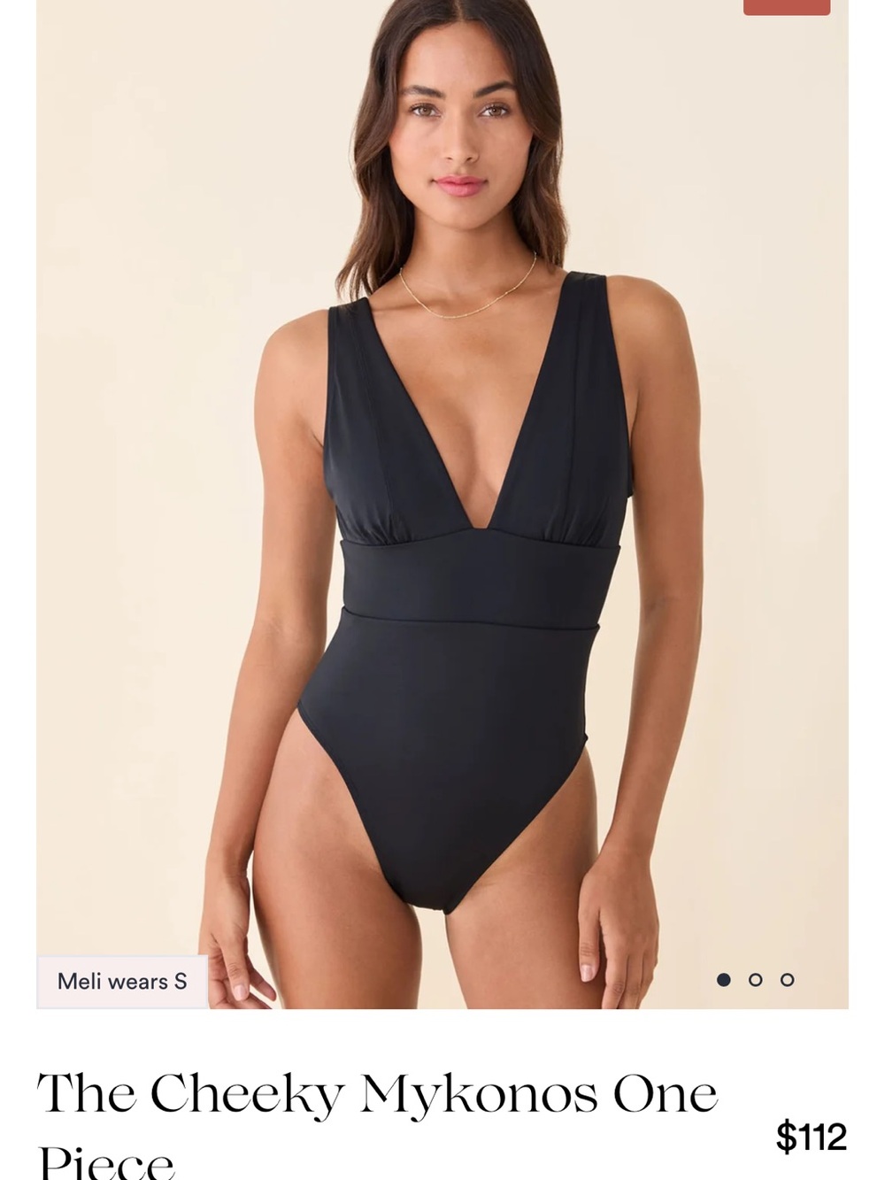 Andie Mykonos Black Deep-V One-Piece Swimsuit